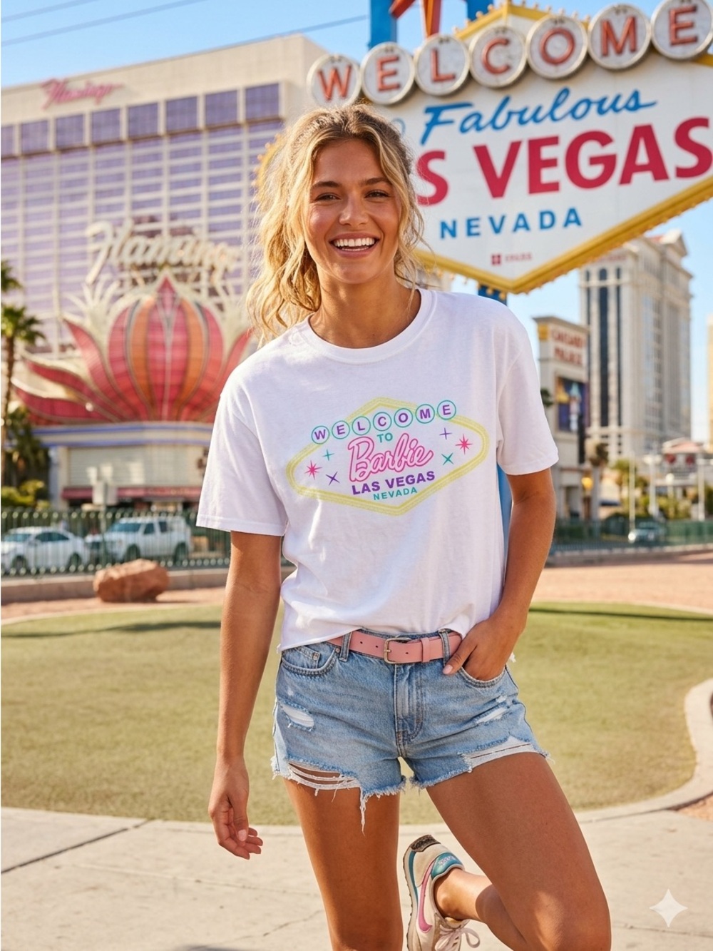 Barbie White Cotton Tee